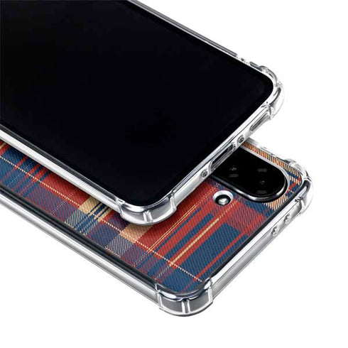 Red and Blue Plaid Galaxy A36 5G Clear Case