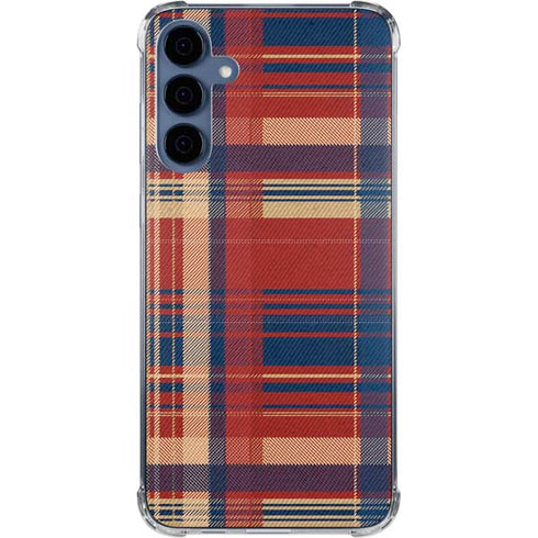 Red and Blue Plaid Galaxy A55 5G Clear Case
