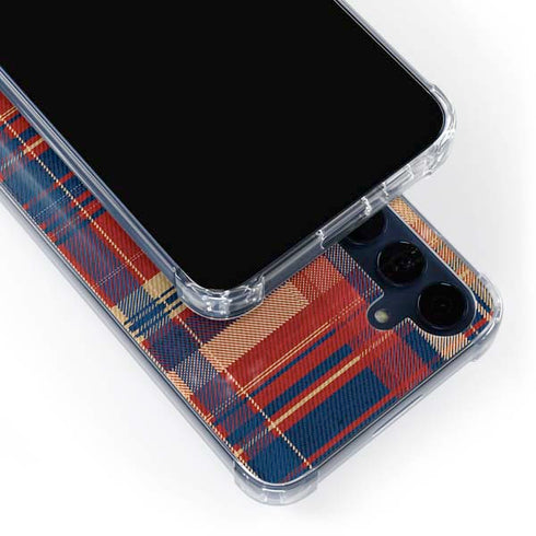 Red and Blue Plaid Galaxy A55 5G Clear Case