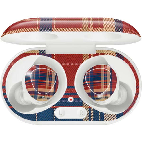 Red and Blue Plaid Galaxy Buds Plus Skin