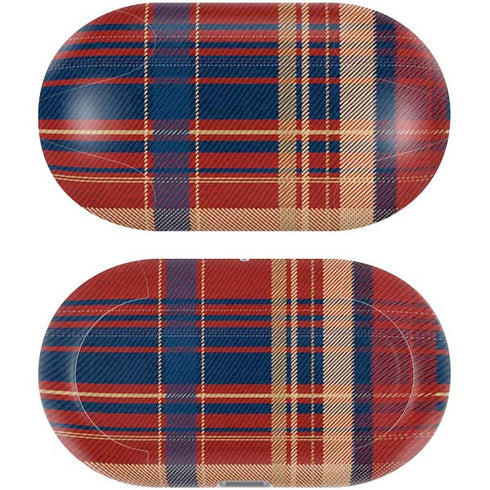Red and Blue Plaid Galaxy Buds Plus Skin