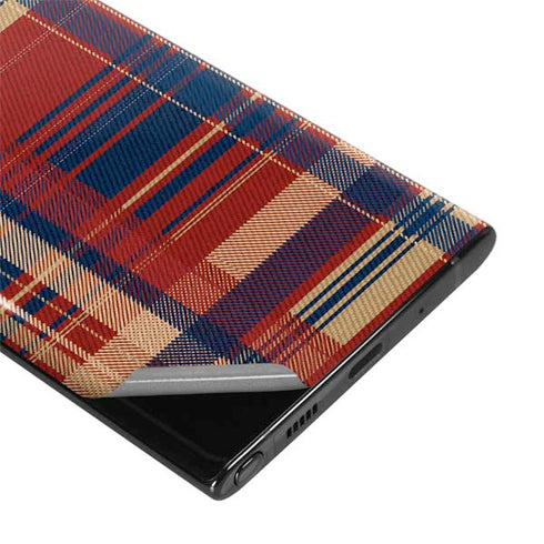 Red and Blue Plaid Galaxy Note 10 Plus Skin