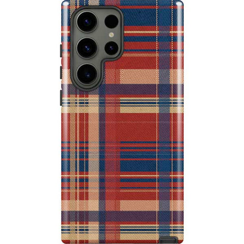 Red and Blue Plaid Galaxy S23 Ultra Pro Case