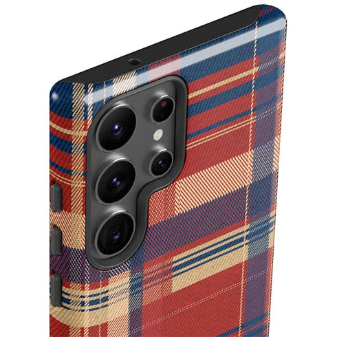 Red and Blue Plaid Galaxy S23 Ultra Pro Case