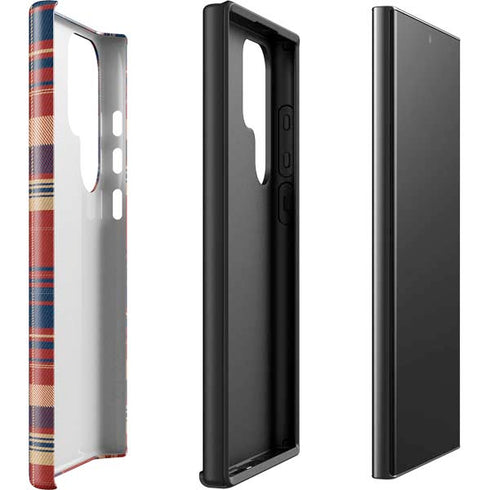 Red and Blue Plaid Galaxy S23 Ultra Pro Case