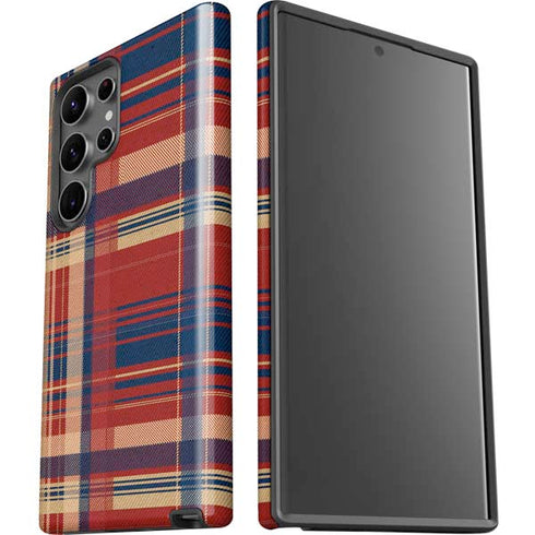 Red and Blue Plaid Galaxy S23 Ultra Pro Case