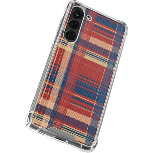 Red and Blue Plaid Galaxy S24 FE Clear Case