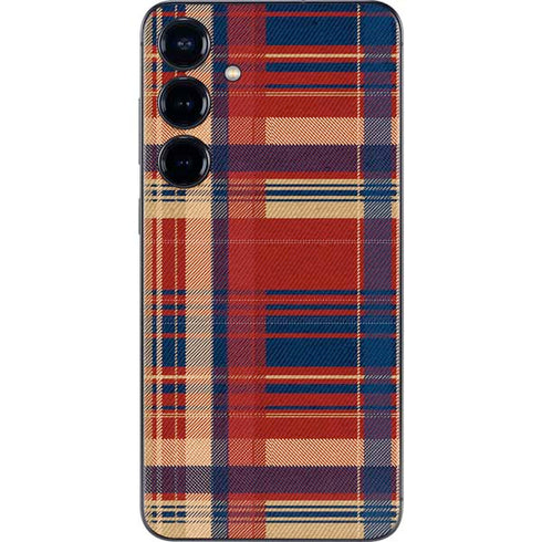 Red and Blue Plaid Galaxy S25 Plus Skin