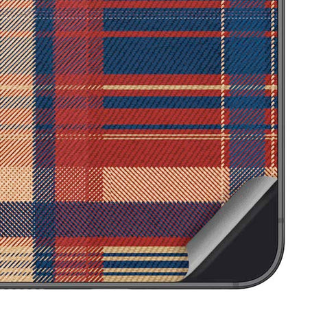 Red and Blue Plaid Galaxy S25 Plus Skin