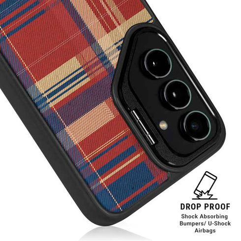 Red and Blue Plaid Galaxy S25 Ultra Kickstand Case