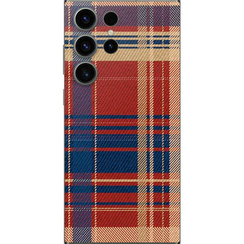 Red and Blue Plaid Galaxy S25 Ultra Skin