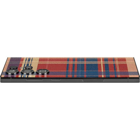 Red and Blue Plaid Galaxy S25 Ultra Skin