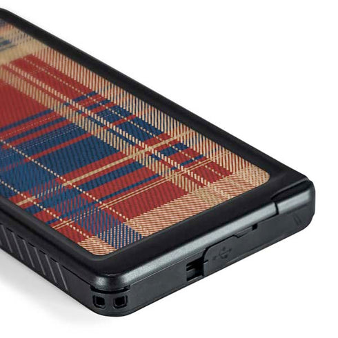Red and Blue Plaid Galaxy S24 Ultra Waterproof Case