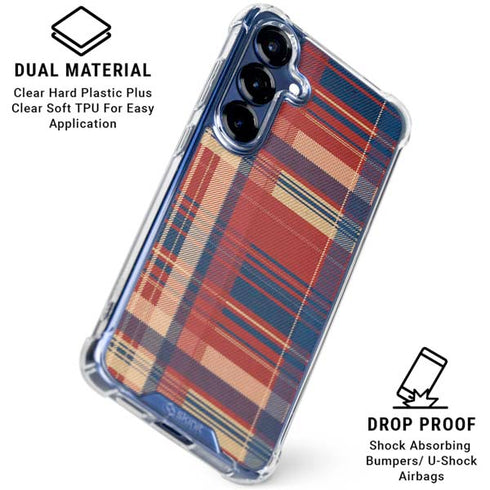 Red and Blue Plaid Galaxy S25 Plus Clear Case