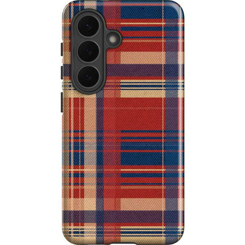 Red and Blue Plaid Galaxy S26 Plus Impact Case