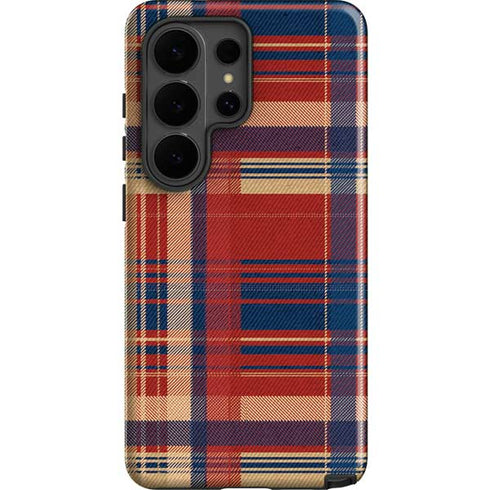 Red and Blue Plaid Galaxy S26 Ultra Impact Case