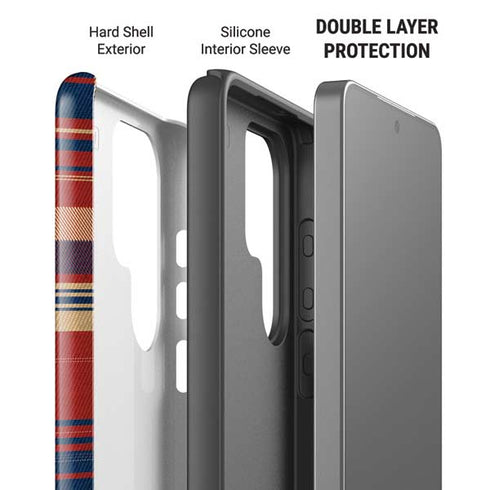 Red and Blue Plaid Galaxy S26 Ultra Impact Case