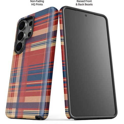Red and Blue Plaid Galaxy S26 Ultra Impact Case