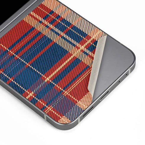 Red and Blue Plaid Galaxy Z Flip6 Skin