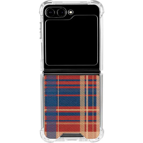 Red and Blue Plaid Galaxy Z Flip6 Clear Case