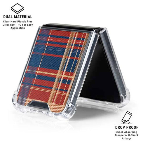 Red and Blue Plaid Galaxy Z Flip6 Clear Case