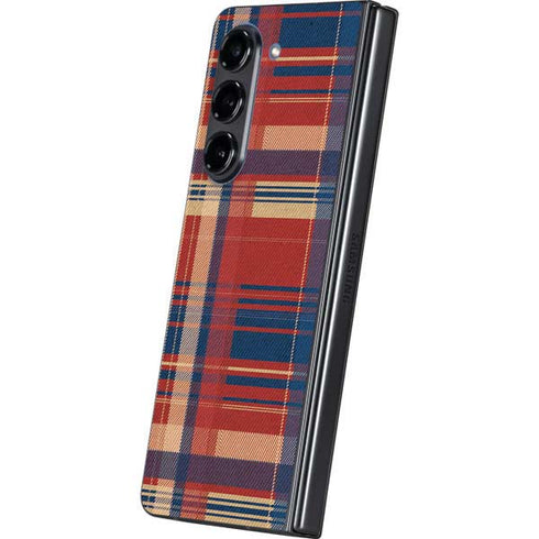 Red and Blue Plaid Galaxy Z Fold5 5G Skin