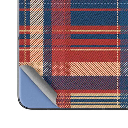 Red and Blue Plaid Galaxy Z Fold5 5G Skin