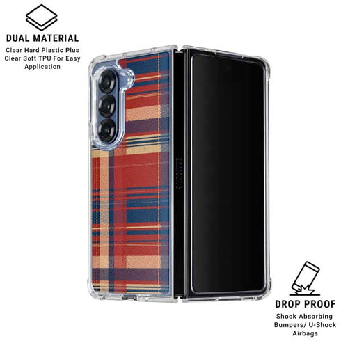 Red and Blue Plaid Galaxy Z Fold6 Clear Case