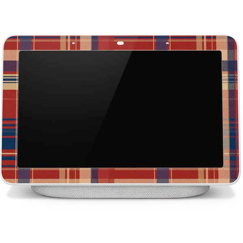Red and Blue Plaid Google Home Hub Skin