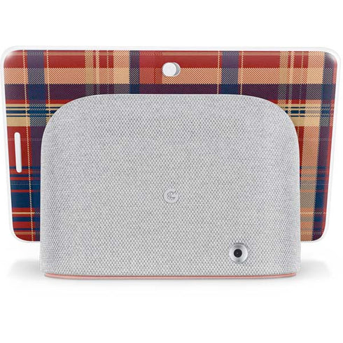 Red and Blue Plaid Google Home Hub Skin