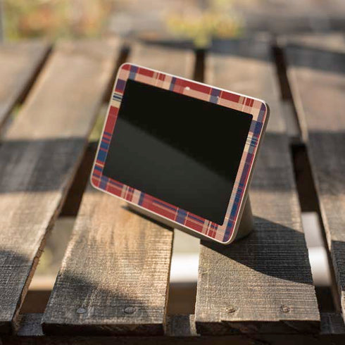 Red and Blue Plaid Google Home Hub Skin