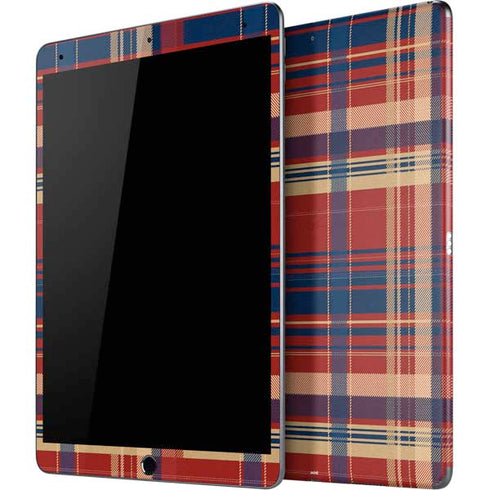 Red and Blue Plaid iPad Skins