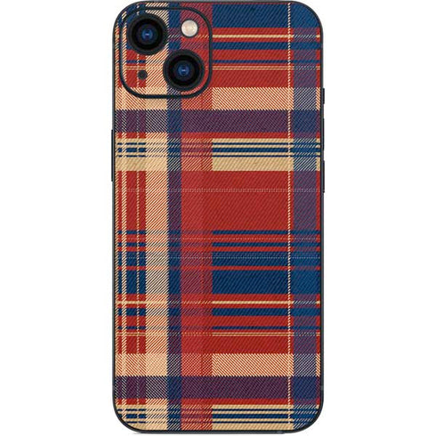Red and Blue Plaid iPhone Skins