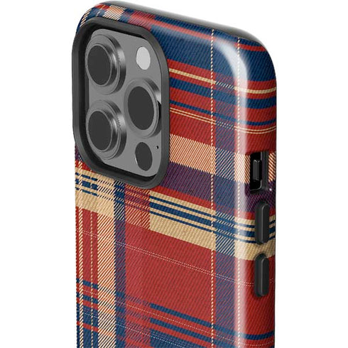 Red and Blue Plaid iPhone 15 Pro Impact Case