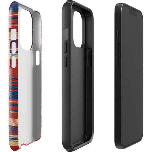 Red and Blue Plaid iPhone 15 Pro Impact Case