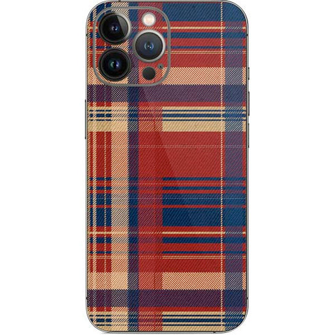Red and Blue Plaid iPhone 15 Pro Max Skin