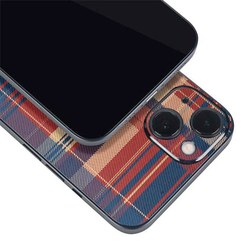 Red and Blue Plaid iPhone 15 Skin