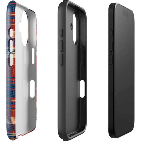 Red and Blue Plaid iPhone 16 Impact Case