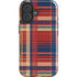 Red and Blue Plaid iPhone 16 Plus Impact Case