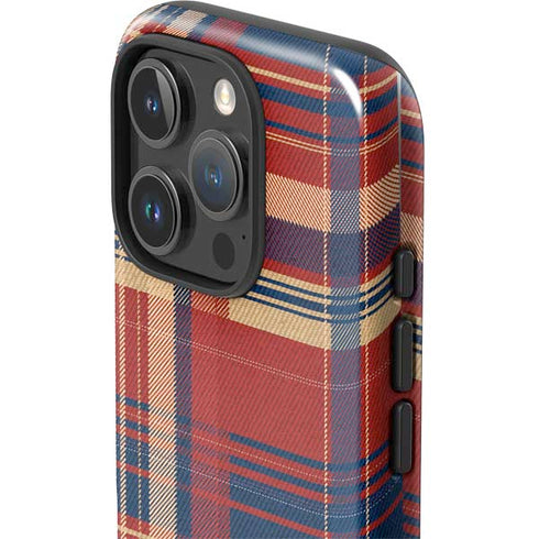 Red and Blue Plaid iPhone 16 Pro Max Impact Case