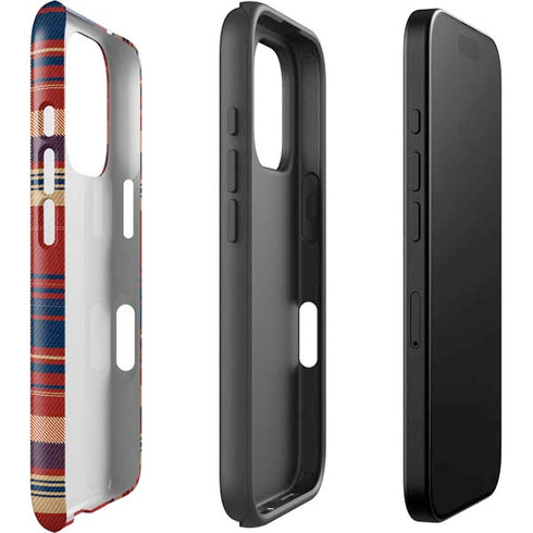 Red and Blue Plaid iPhone 16 Pro Max Impact Case