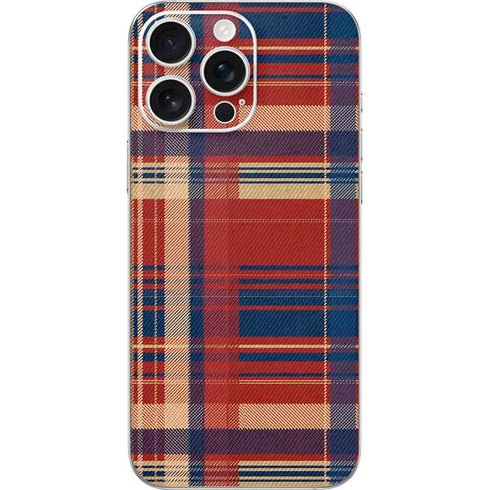 Red and Blue Plaid iPhone 16 Pro Max Skin