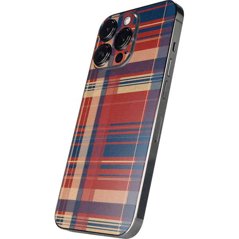 Red and Blue Plaid iPhone 16 Pro Max Skin