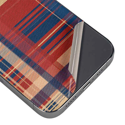 Red and Blue Plaid iPhone 16 Pro Max Skin