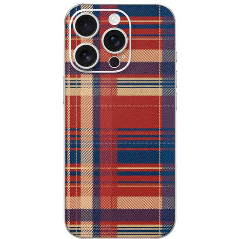 Red and Blue Plaid iPhone 16 Pro Skin