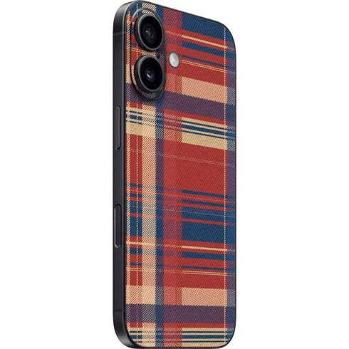 Red and Blue Plaid iPhone 16 Skin