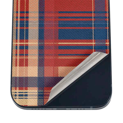 Red and Blue Plaid iPhone 16 Skin