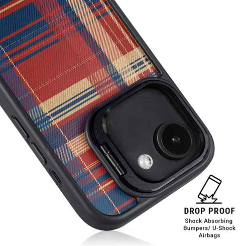 Red and Blue Plaid iPhone 16e Kickstand Case