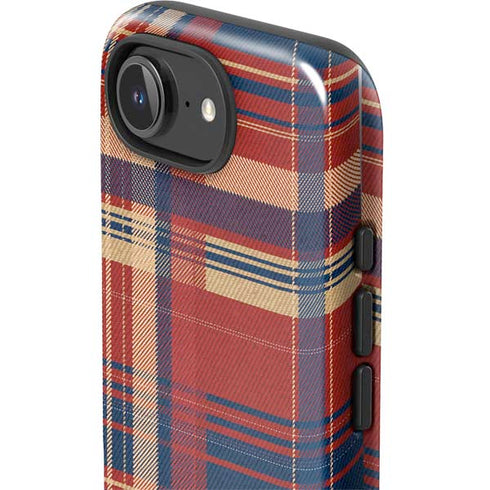 Red and Blue Plaid iPhone 16e Impact Case