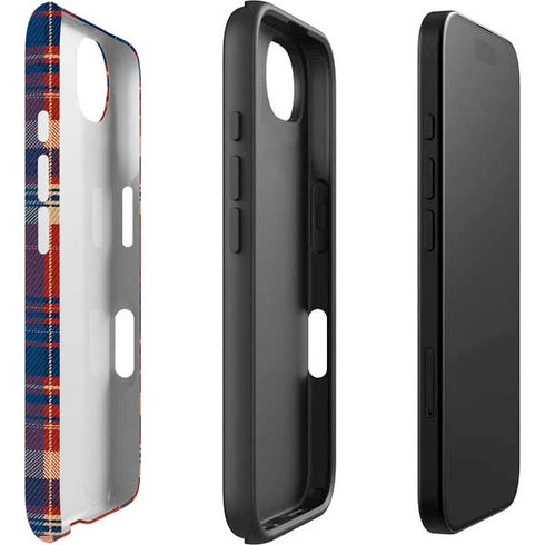 Red and Blue Plaid iPhone 16e Impact Case
